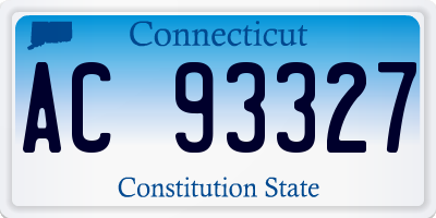 CT license plate AC93327