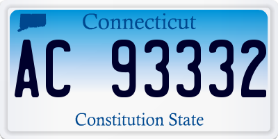 CT license plate AC93332