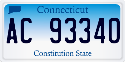 CT license plate AC93340