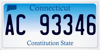 CT license plate AC93346