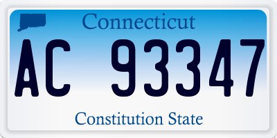 CT license plate AC93347