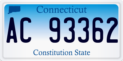 CT license plate AC93362