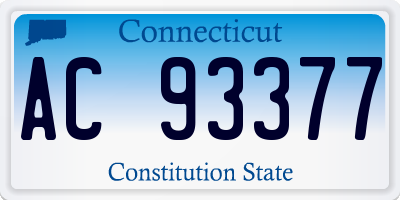 CT license plate AC93377