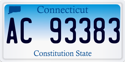 CT license plate AC93383