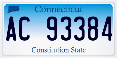 CT license plate AC93384