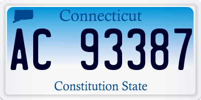 CT license plate AC93387