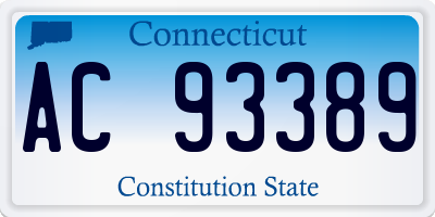 CT license plate AC93389