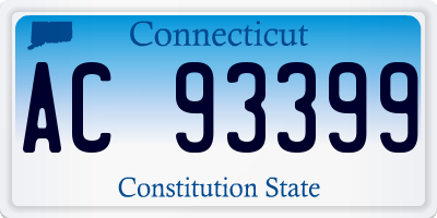 CT license plate AC93399