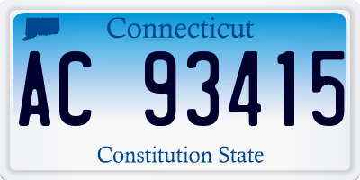 CT license plate AC93415