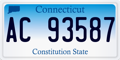 CT license plate AC93587
