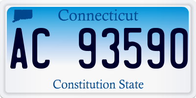 CT license plate AC93590