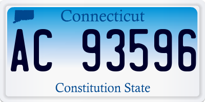 CT license plate AC93596