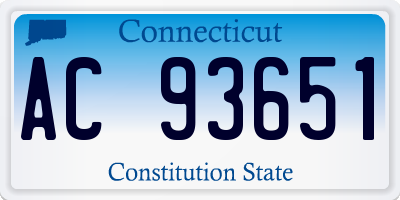 CT license plate AC93651