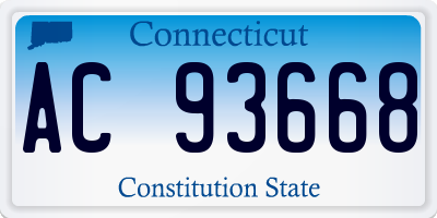 CT license plate AC93668