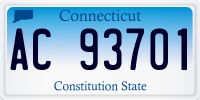 CT license plate AC93701
