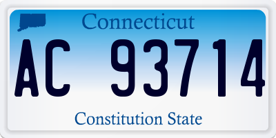 CT license plate AC93714