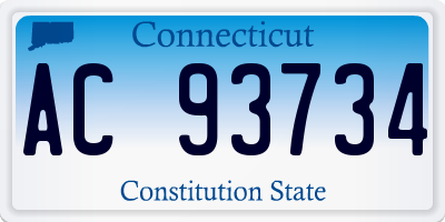 CT license plate AC93734