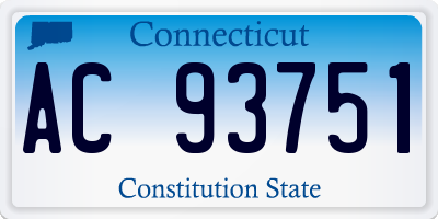 CT license plate AC93751