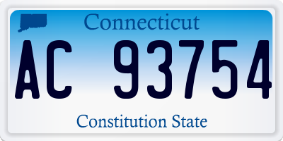 CT license plate AC93754