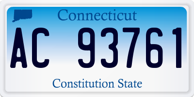 CT license plate AC93761