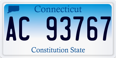 CT license plate AC93767