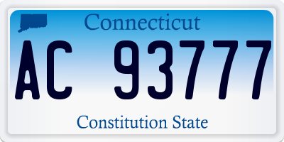 CT license plate AC93777