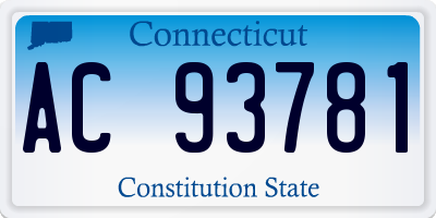 CT license plate AC93781