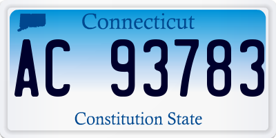CT license plate AC93783