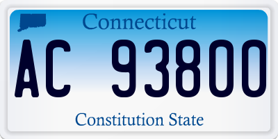 CT license plate AC93800