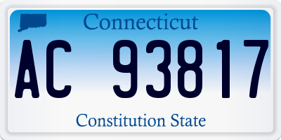CT license plate AC93817