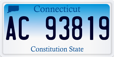 CT license plate AC93819