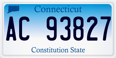 CT license plate AC93827