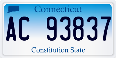 CT license plate AC93837