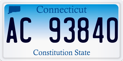 CT license plate AC93840