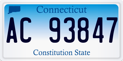 CT license plate AC93847