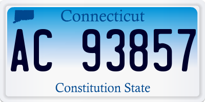 CT license plate AC93857