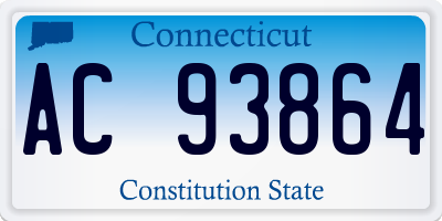 CT license plate AC93864