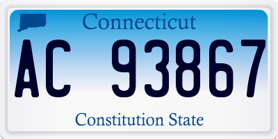 CT license plate AC93867