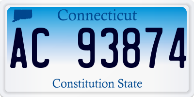 CT license plate AC93874