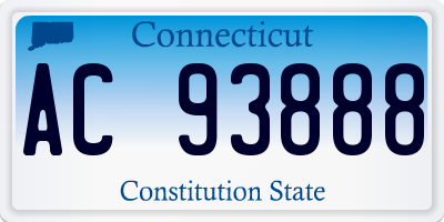 CT license plate AC93888