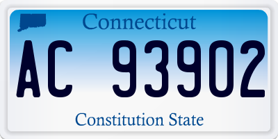 CT license plate AC93902