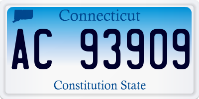 CT license plate AC93909