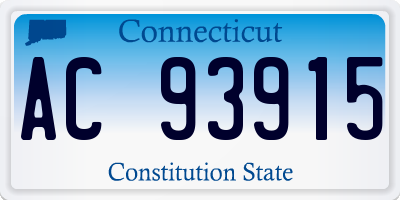 CT license plate AC93915