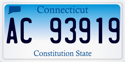 CT license plate AC93919