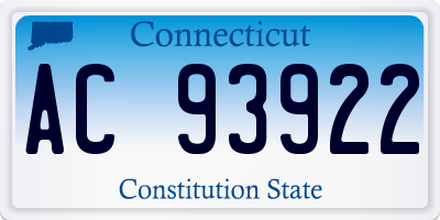 CT license plate AC93922