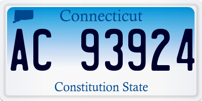 CT license plate AC93924