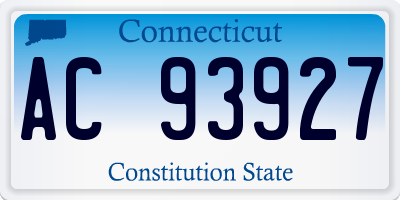 CT license plate AC93927