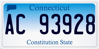 CT license plate AC93928
