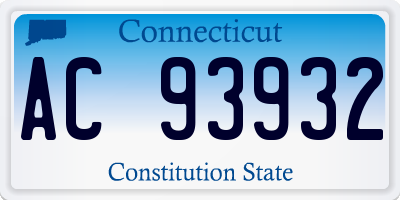 CT license plate AC93932