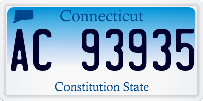 CT license plate AC93935
